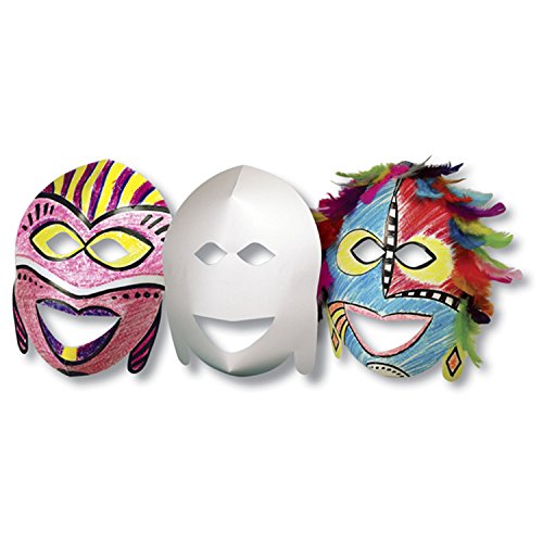 Roylco Multi-Cultural Pre-Cut African Masks, 11 X 15 Inches, Pack Of 20