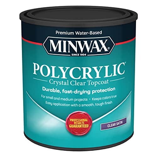 1 Qt Minwax 63333 Clear Polycrylic Water-Based Protective Finish Satin
