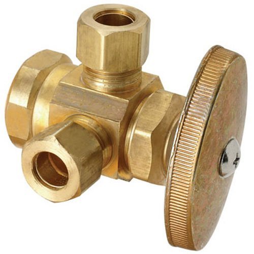 Brasscraft R1701Lrx Rd 12 Female Iron Pipe X 38 Od Compression X 38 Od Compression Rough Brass Dual Outlet Valve