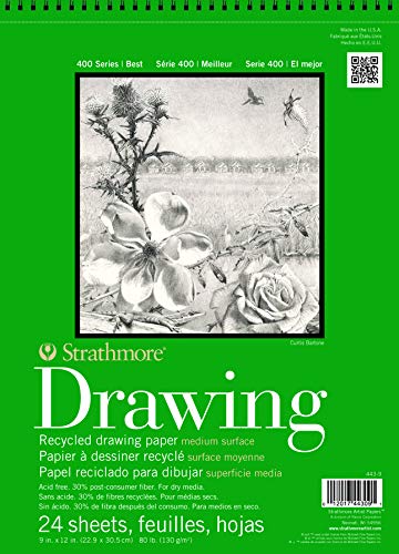 Strathmore Recycled Drawing Paper Pad Wire Bound 11X14-80Lb, 24 Sheets -62443110