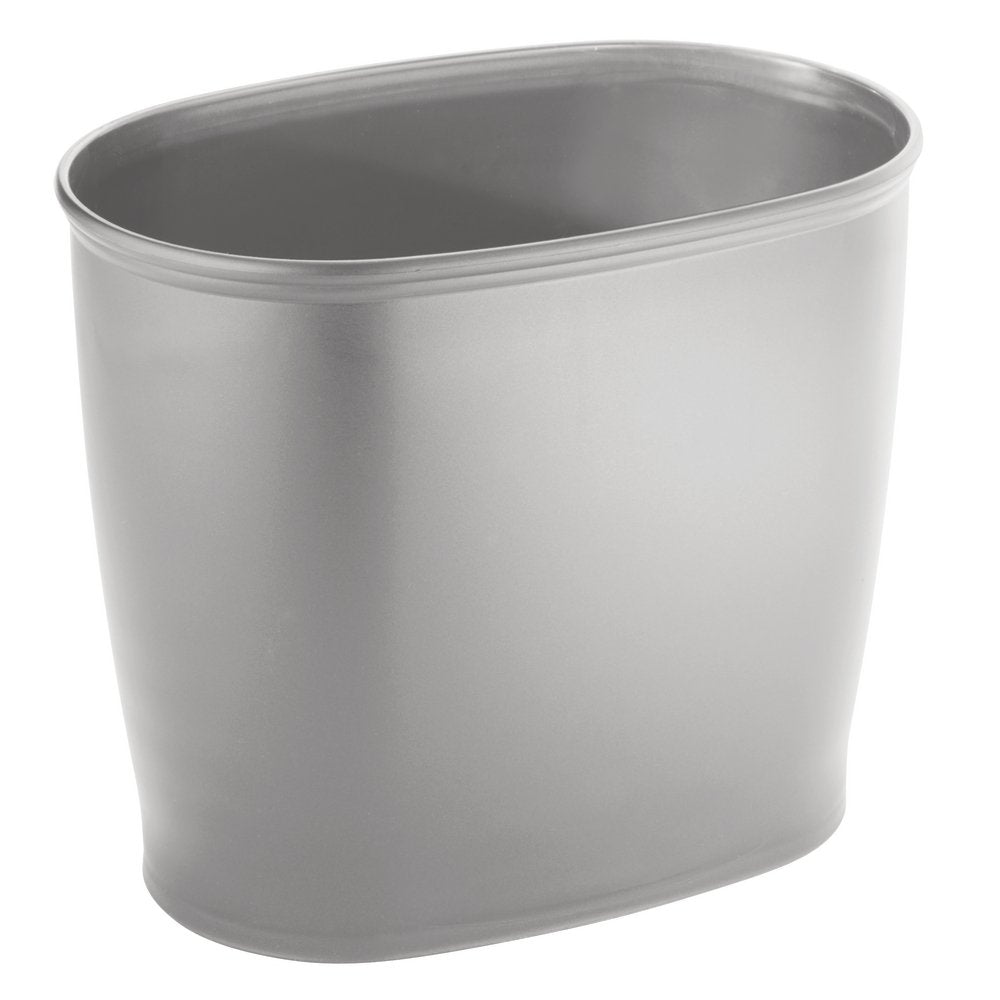 Idesign Kent Oval Wastebasket Trash Can For Bathroom, Kitchen, Office - Gray