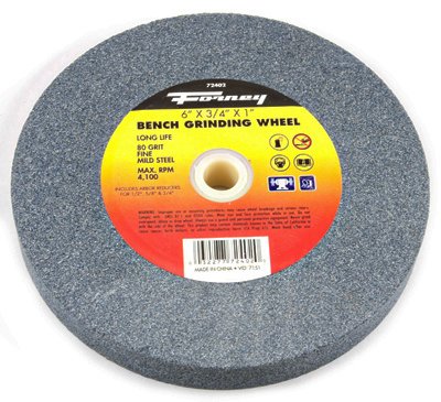 Forney 6 In. Dia. X 3/4 In. Thick X 1 In. Aluminum Oxide Bench Grinding Wheel 4100 Rpm 1 Pc.
