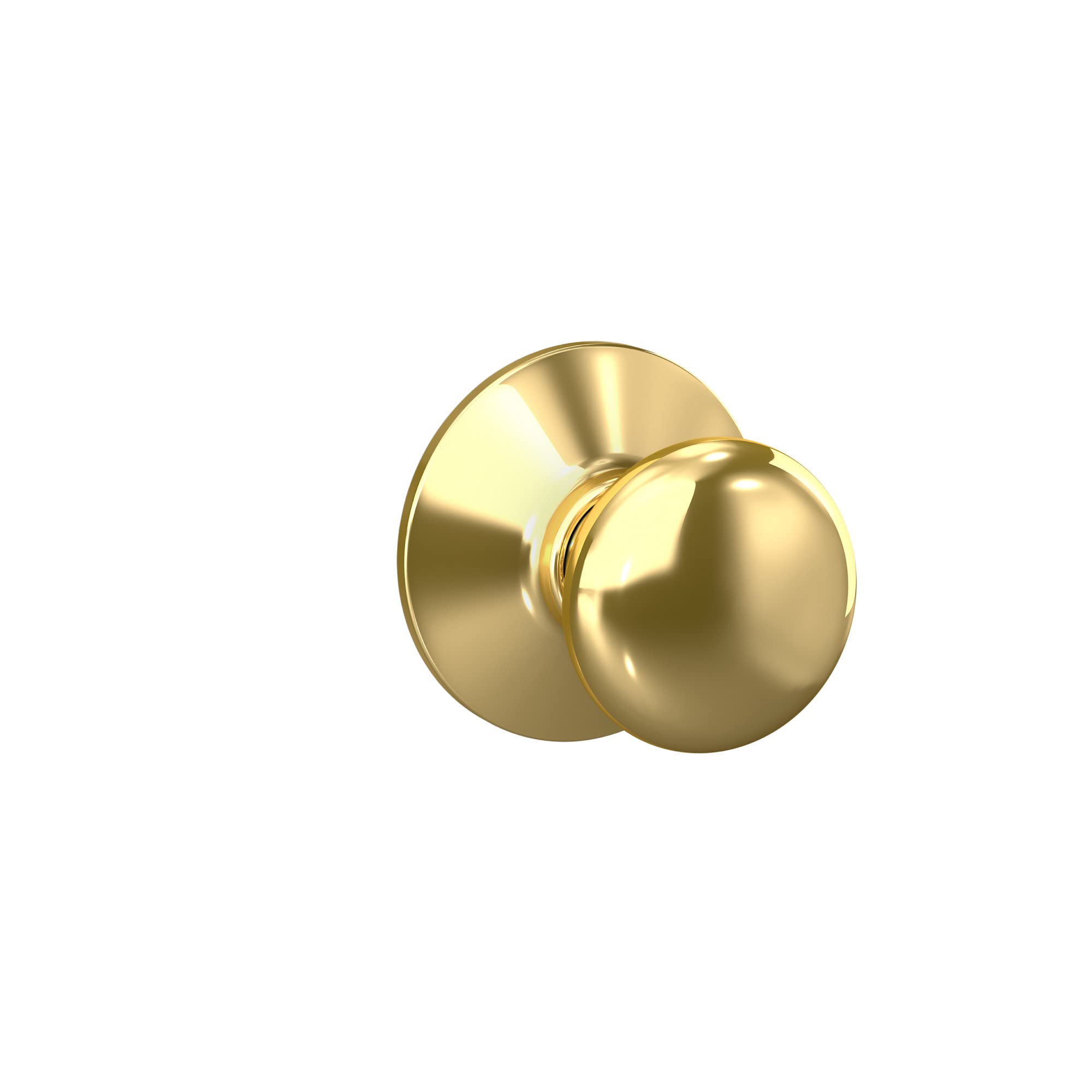 Schlage F10 Ply 605 Plymouth Door Knob, Hall & Closet Passage Lock, Bright Brass