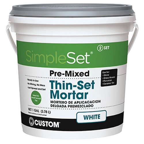 Custom Sttsw1 1-Gallon Simpleset Premium Thin-Set Mortar White