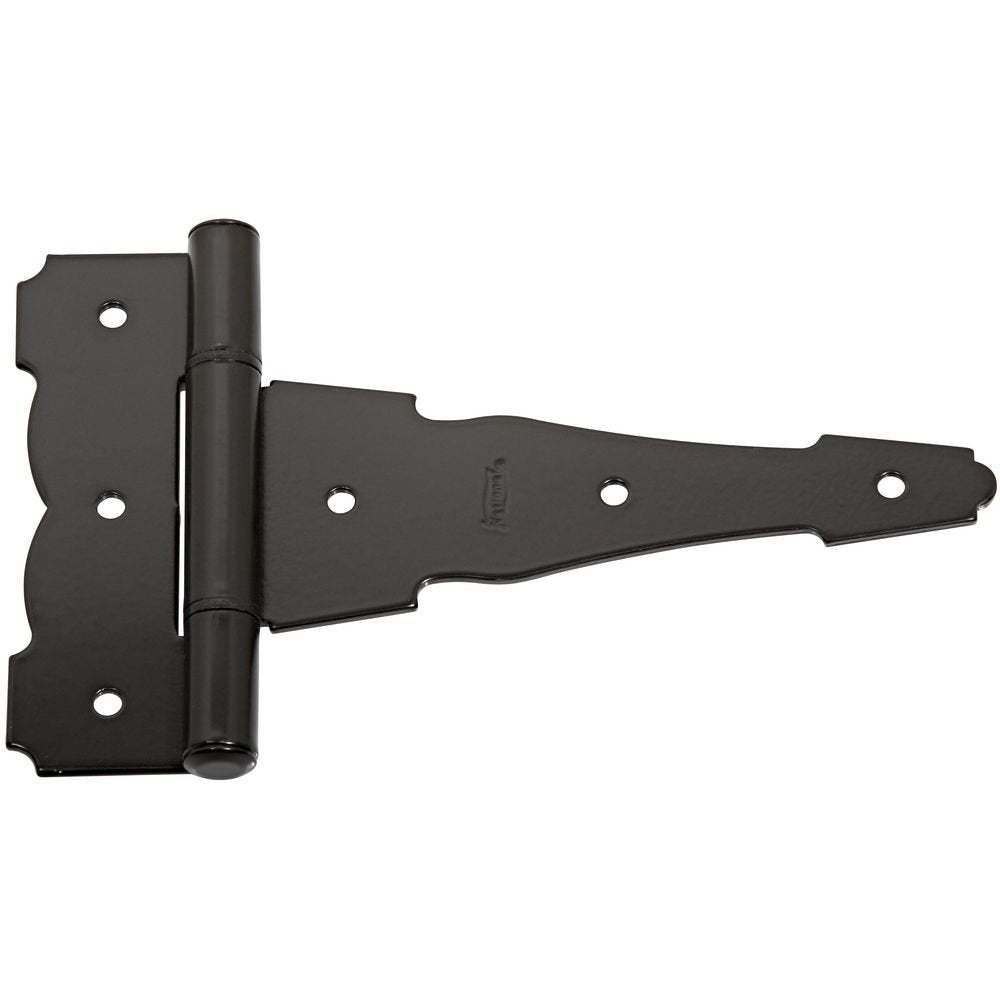 National Hardware N881-912 V841 Ornamentalreversible T Hinges In Black, 2 Pack