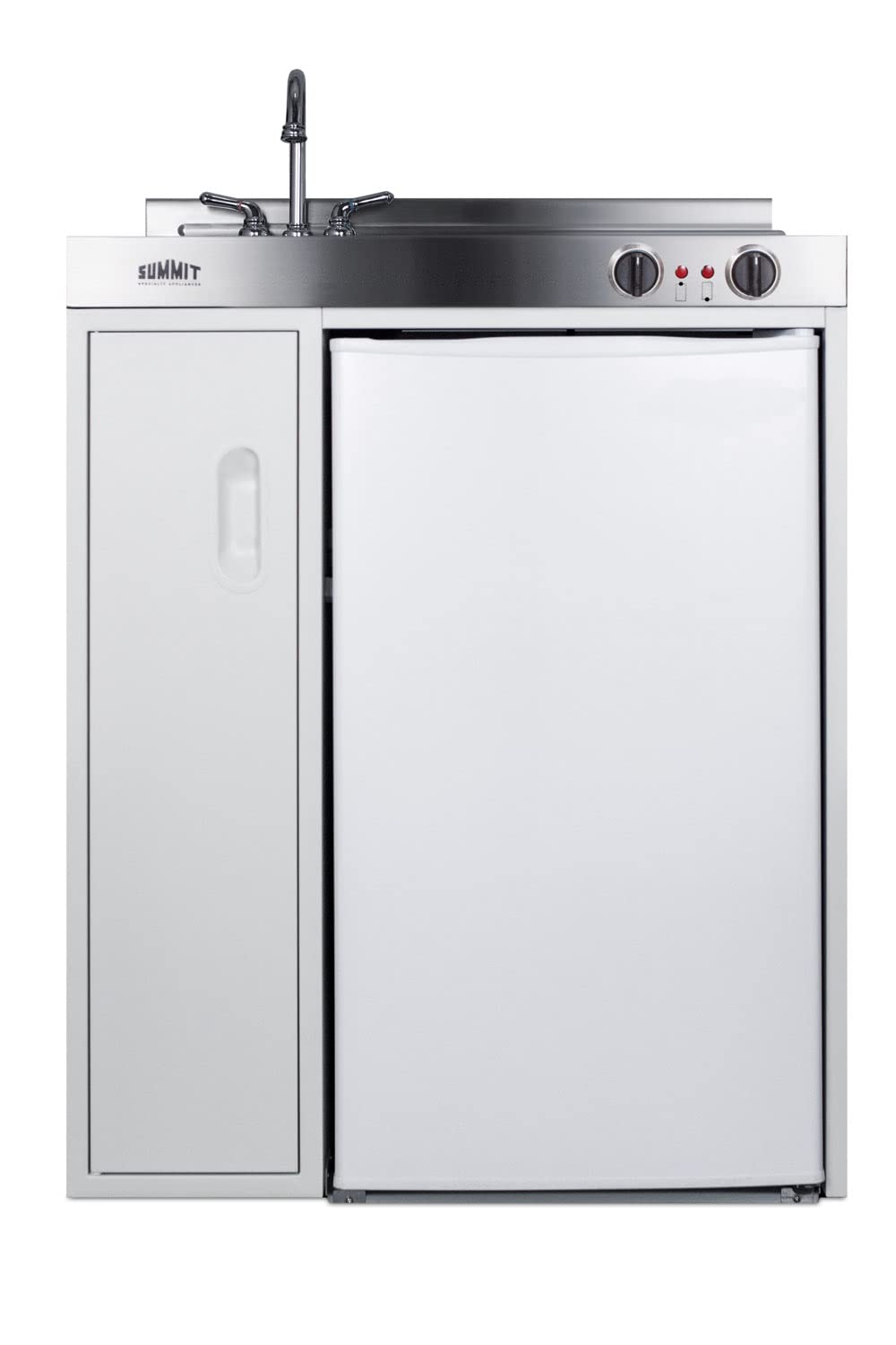 Summit C30El 30 Kitchenette With 2 Coil Element Cooktop Sink And Faucet In White (Compact Refrigerator Sold