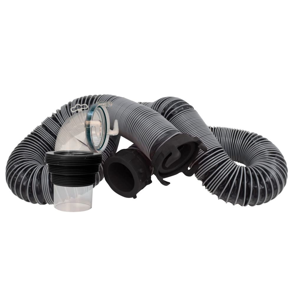 Valterra Silverback       15-Foot Rv Sewer Hose Kit, Universal Sewer Hose For Rv Camper, Includes 15-Foot Hose With Rotating Fit
