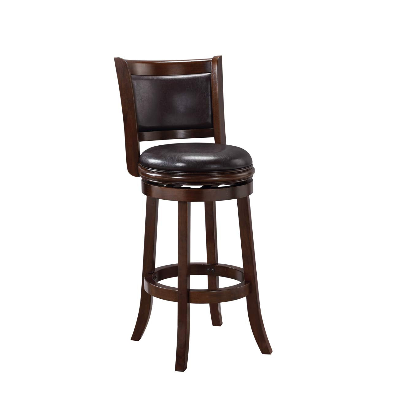 Boraam Augusta Bar Height Swivel Stool, 29-Inch, Cappuccino With Dark Brown Pu