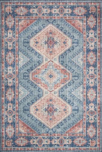 Loloi Ii Skye Collection Sky-03 Turquoise Terracotta, Traditional 5-0 X 7-6 Area Rug