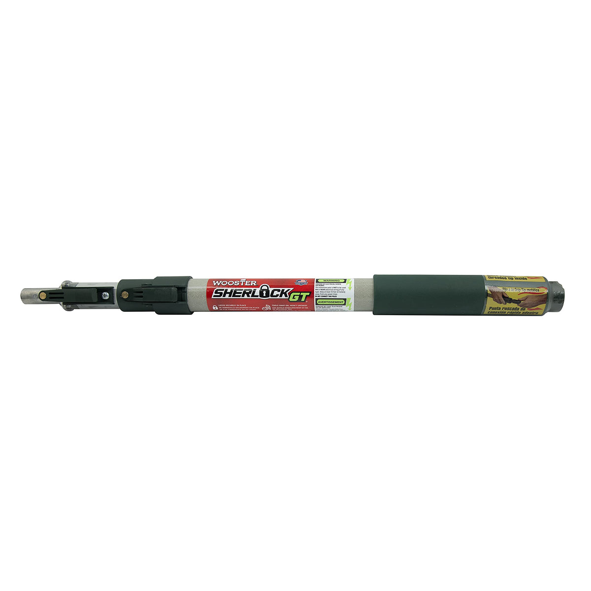 Wooster Brush Sr097 Sherlock Gt Convertible Extension Pole, 1-2 Feet,Silver/Black