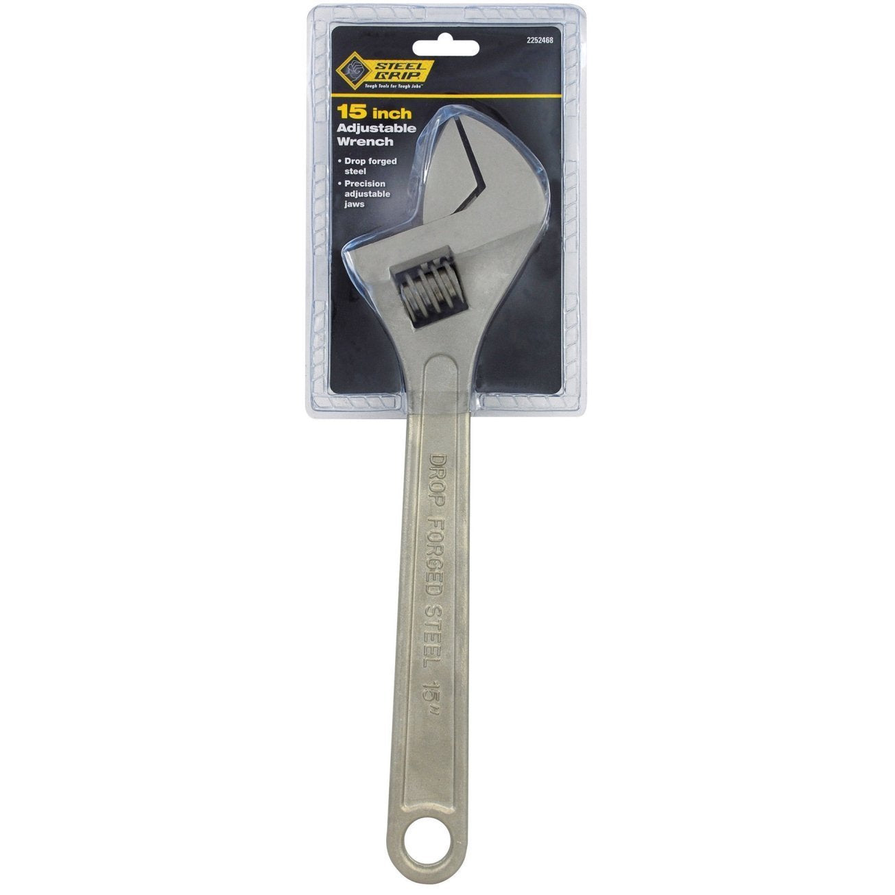 Steelgrip 2252468 Adjustable Wrench, ''15'',Nickel-Chrome