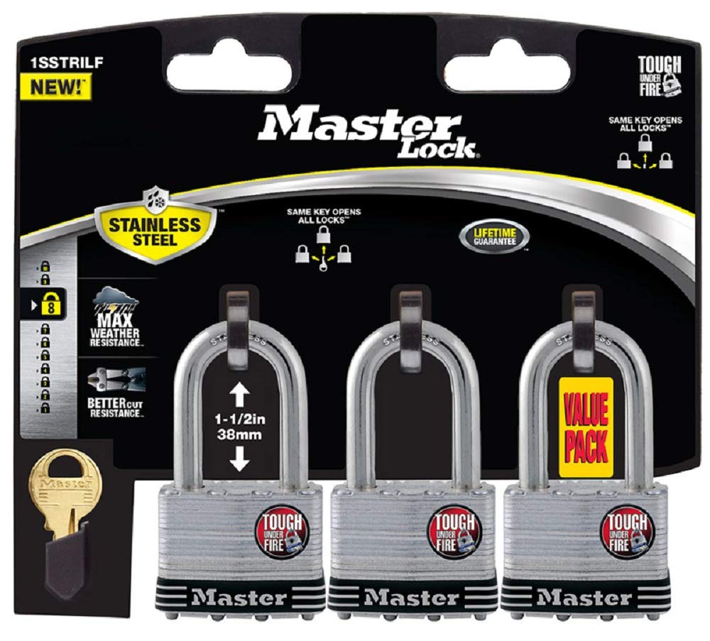 Master Lock Padlock 1 3/4In Pin Tumbler Keyed Dual Ball Bearing 2Pk