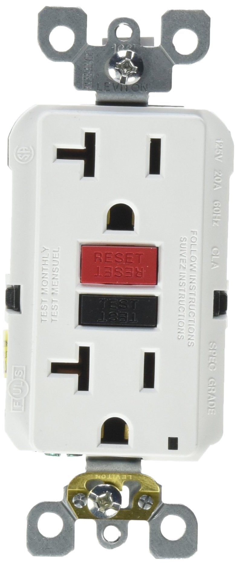 Leviton 6 Packs Co. Tv205382 20A Wht Self Test Gfci