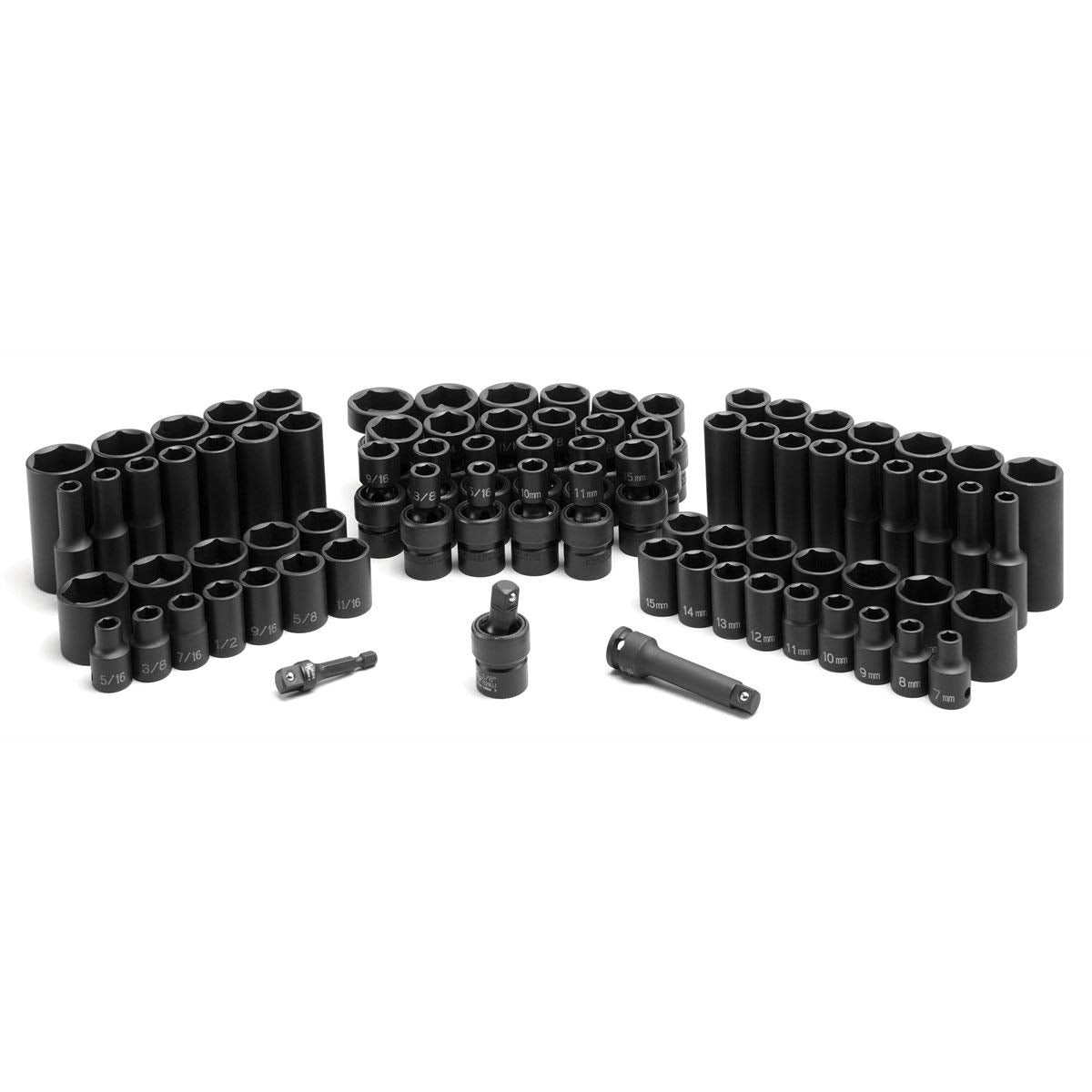 Grey Pneumatic 1281 3/8 Drive 81Pc Complete Impact Socket Set Chrome