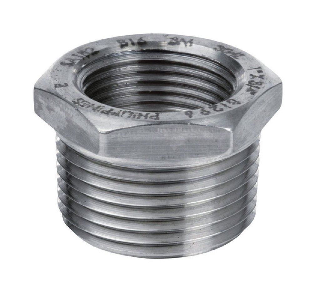 Smith-Cooper 1-1/2 In. Mpt X 1-1/4 In. Dia. Fpt Stainless Steel Hex Bushing