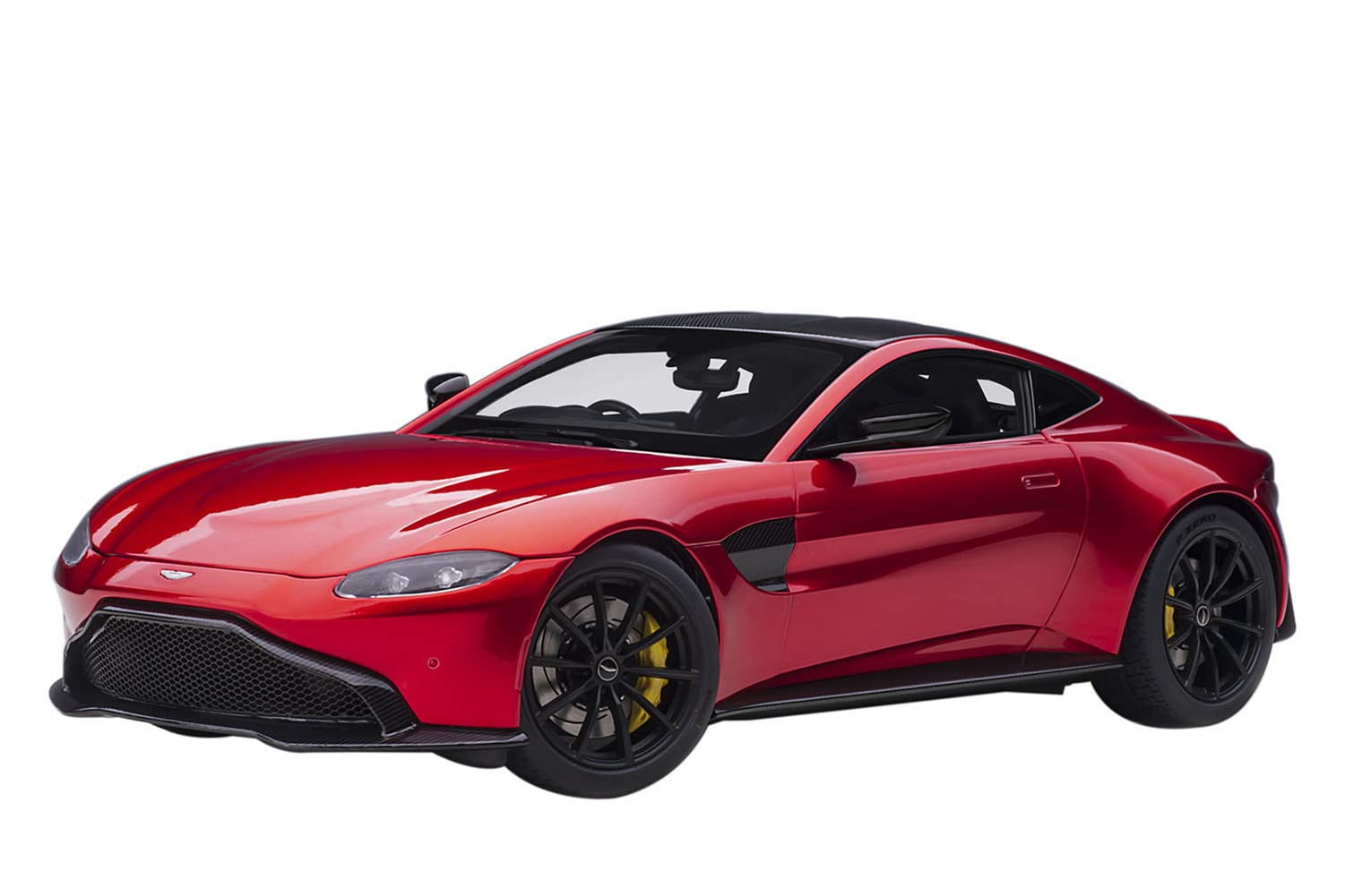 2019 Aston Martin Vantage Rhd (Right Hand Drive) Hyper Red Metallic With Carbon Top 1/18 Model Car By Autoart 70277