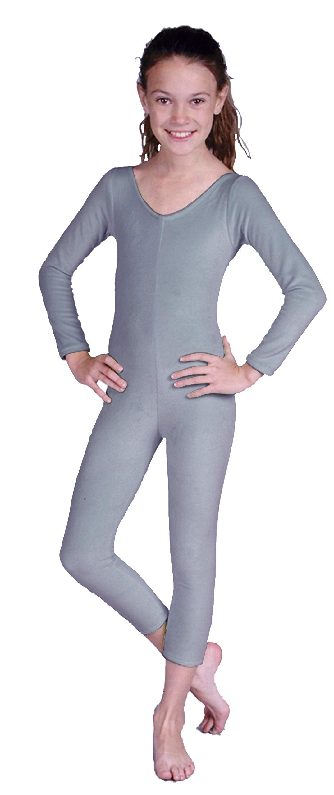 Girl'S Unitard Gray Velvet Lrg