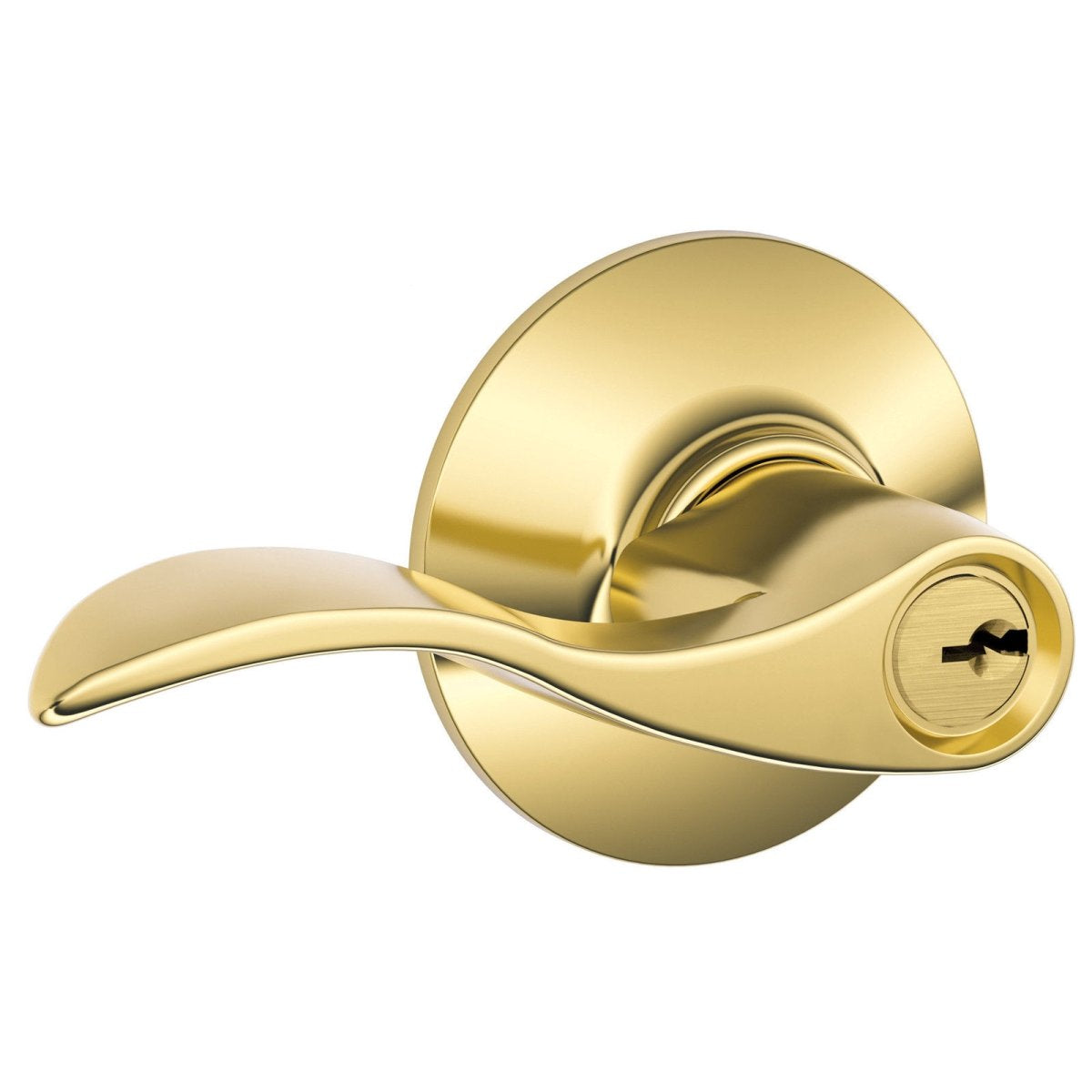 Schlage Accent Bright Brass Steel Entry Lockset Ansi Grade 2 1-34 In.