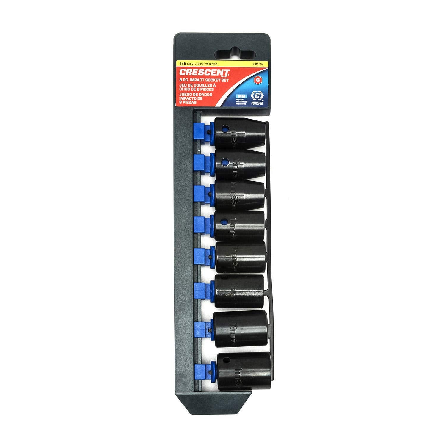 Crescent 8 Pc 12 Drive 6 Point Standard Impact Metric Socket Set - Cims1N