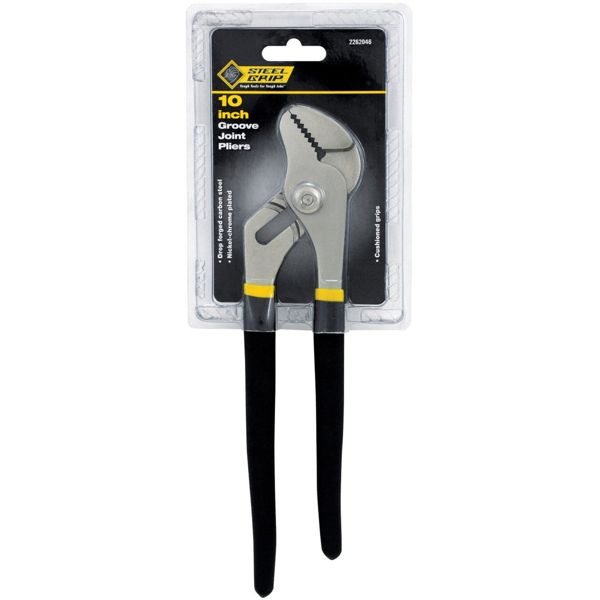 Steel Grip Groove Joint Pliers 10  Chrome Plated, Drop Forged Carbon Steel