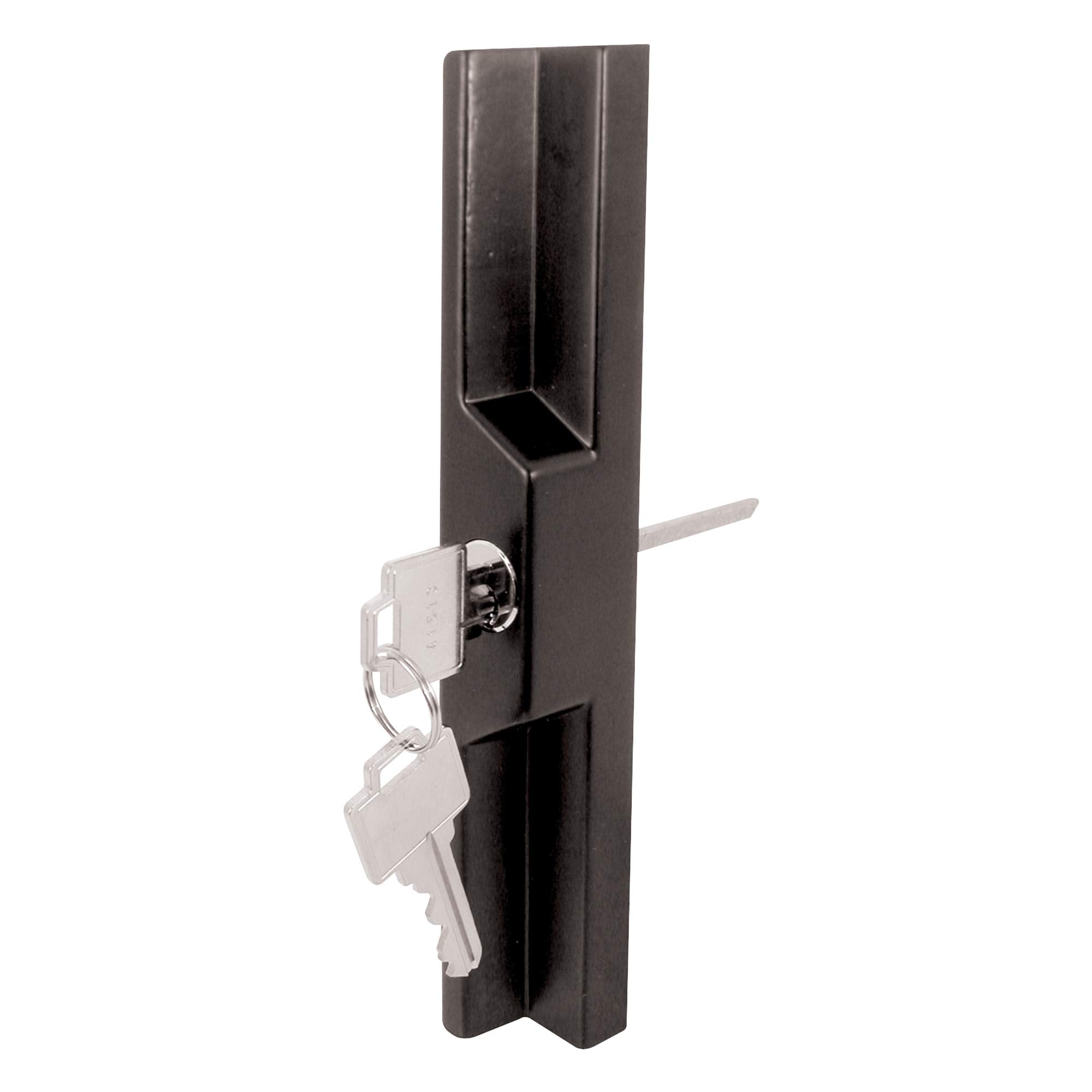 Slide-Co 141860 Sliding Door Outside Pull With Key, Blackdiecast, Fits 7 Different Hole Center Spacings