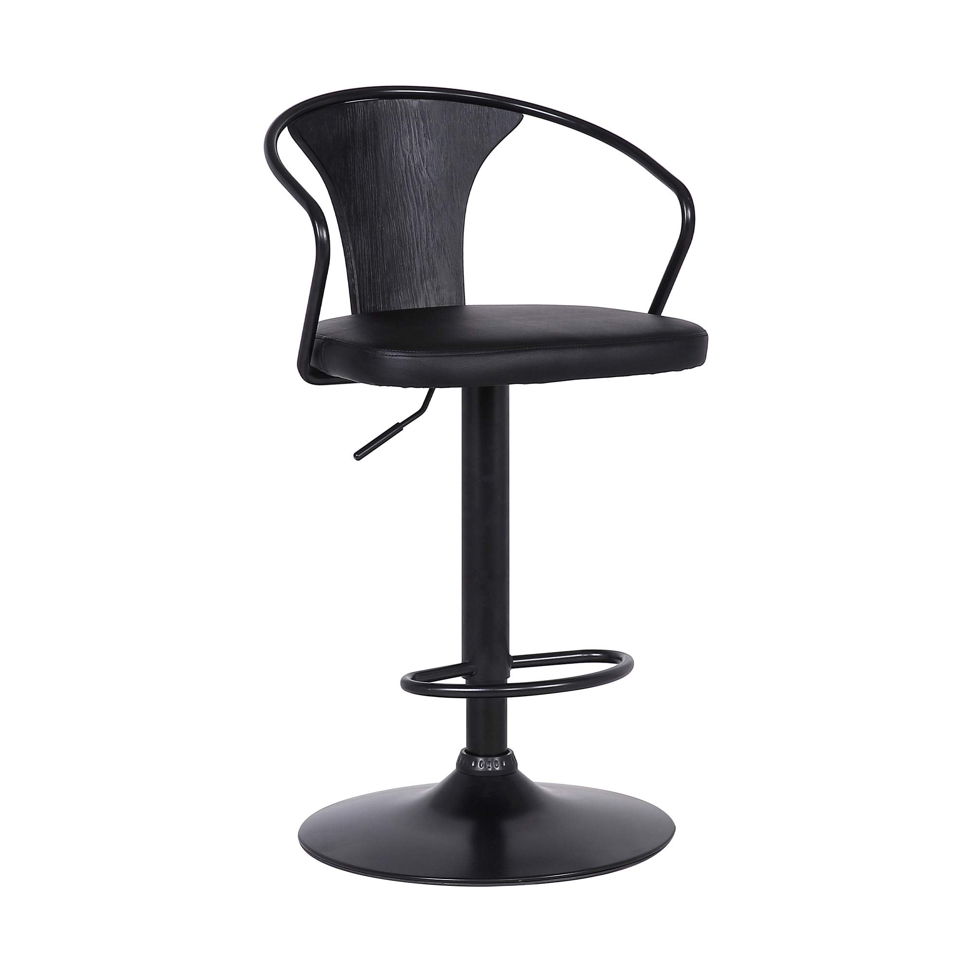 Armen Living Eagle Adjustable Barstool, Black