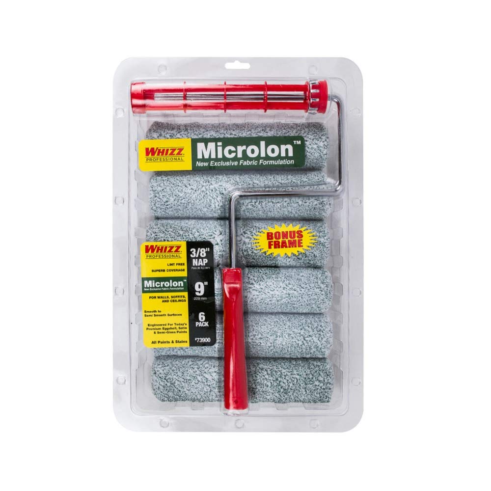 Whizz Microlon 9 In. W X 3/8 In. Regular Paint Roller Cover 6 Pk