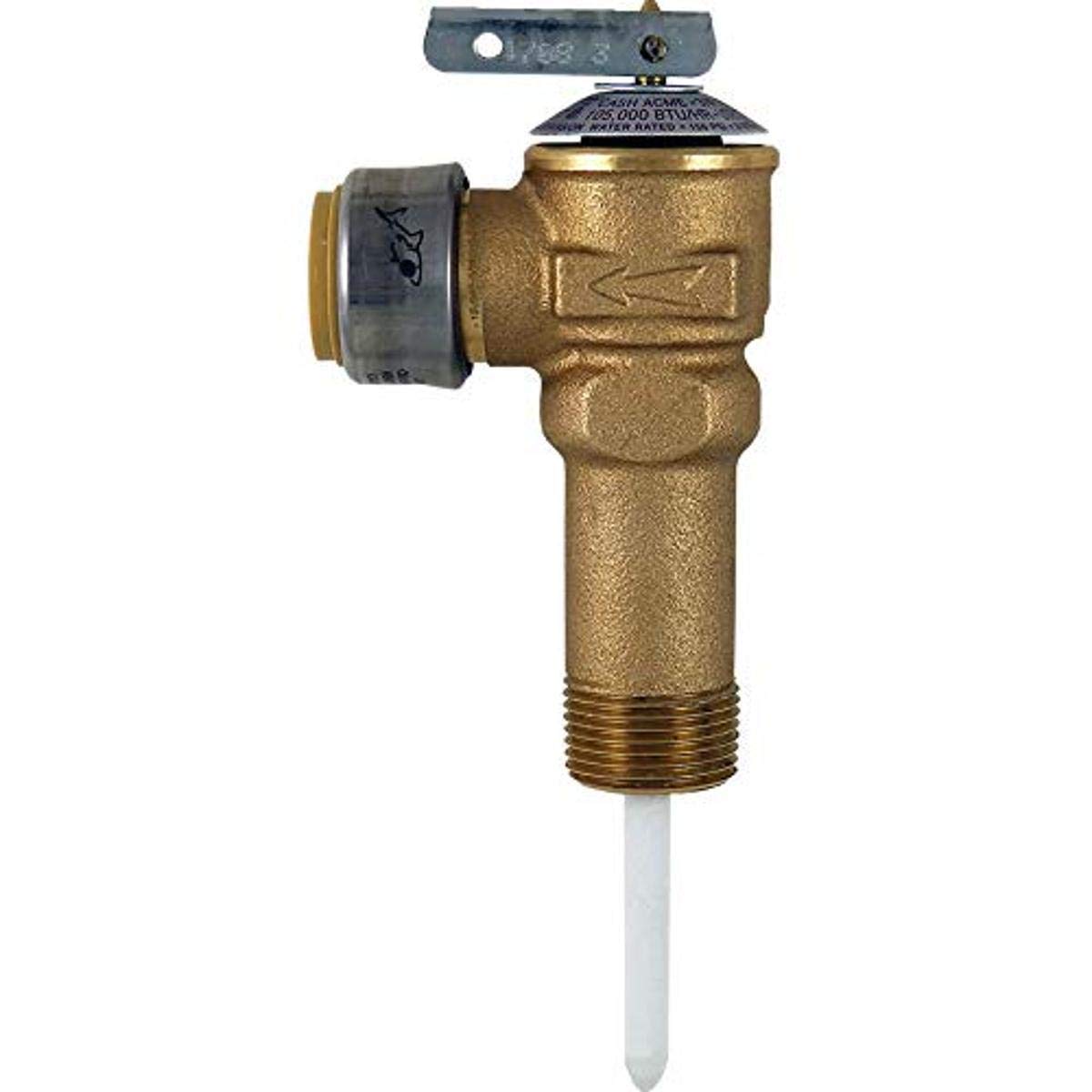 Sharkbite Nclx-5Lx Temperature And Pressure Relief Valve, Push To Connect Brass Plumbing Fittings, Copper, Cpvc Pipe, 24609-0150