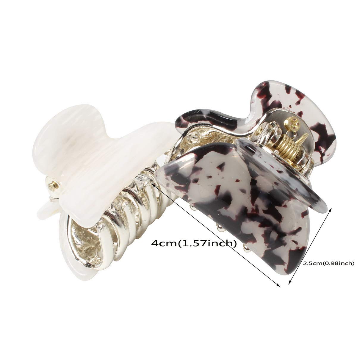 Cuizhiyu 1.57 inch Small Acrylic Hair Claw Clips for Girls and Women Marbling Hair Clips,Plastic No-Slip Grip Jaw Hair Clip Hair Jaw Clamp,Pack of 12