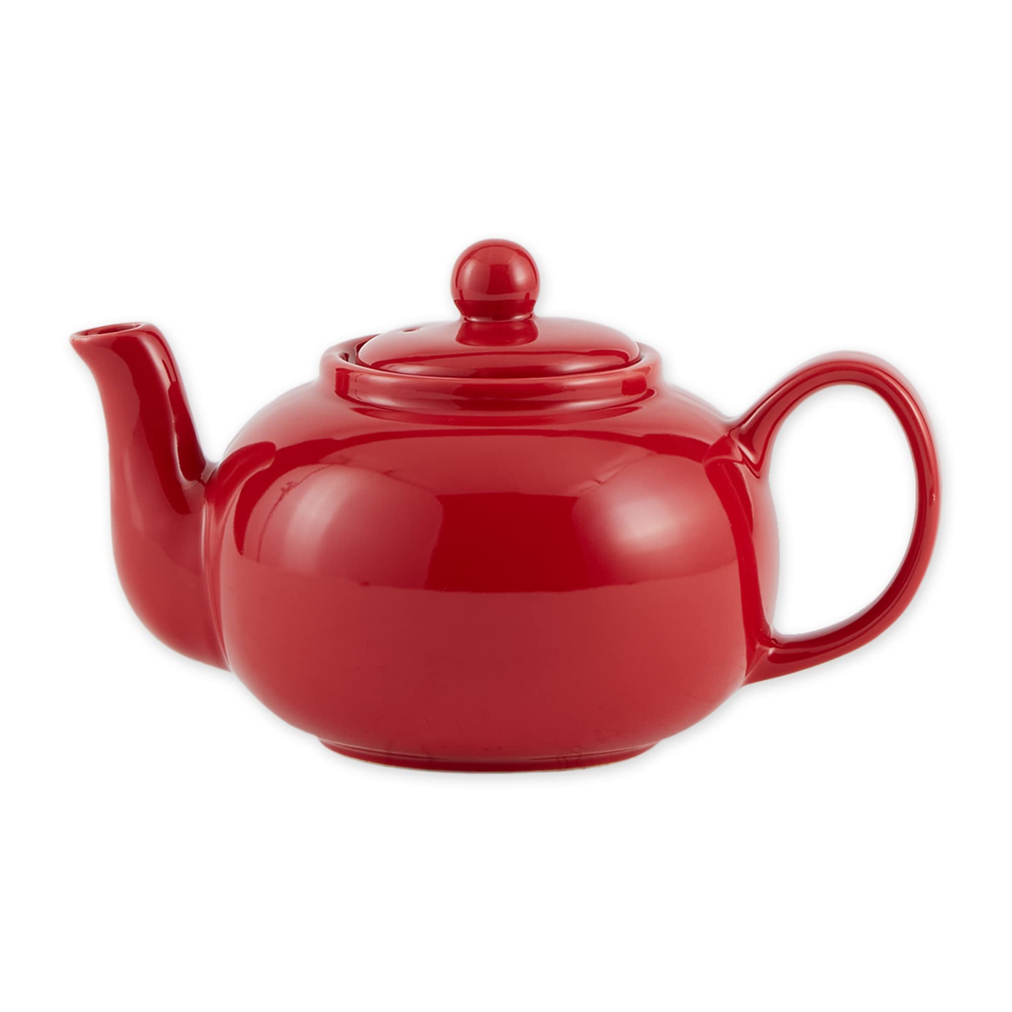 Rsvp International Stoneware Teapot Collection, Microwave And Dishwasher Safe, 16 Oz, Red