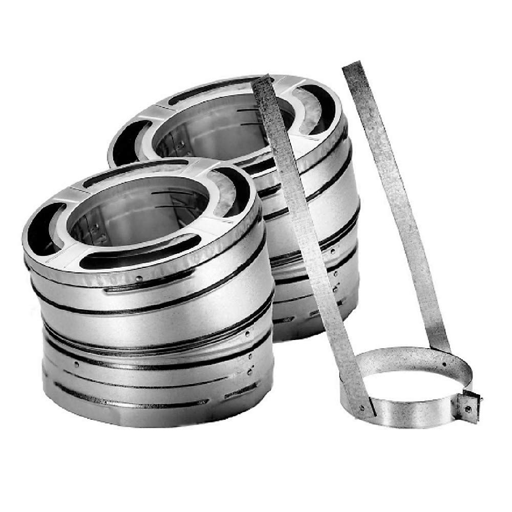 Duravent Duraplus 6 Inch 30 Degree Dual Layer Stainless Steel And Galvalume Swiveling Elbow Kit For Wood Stove Exhaust Vents, Si