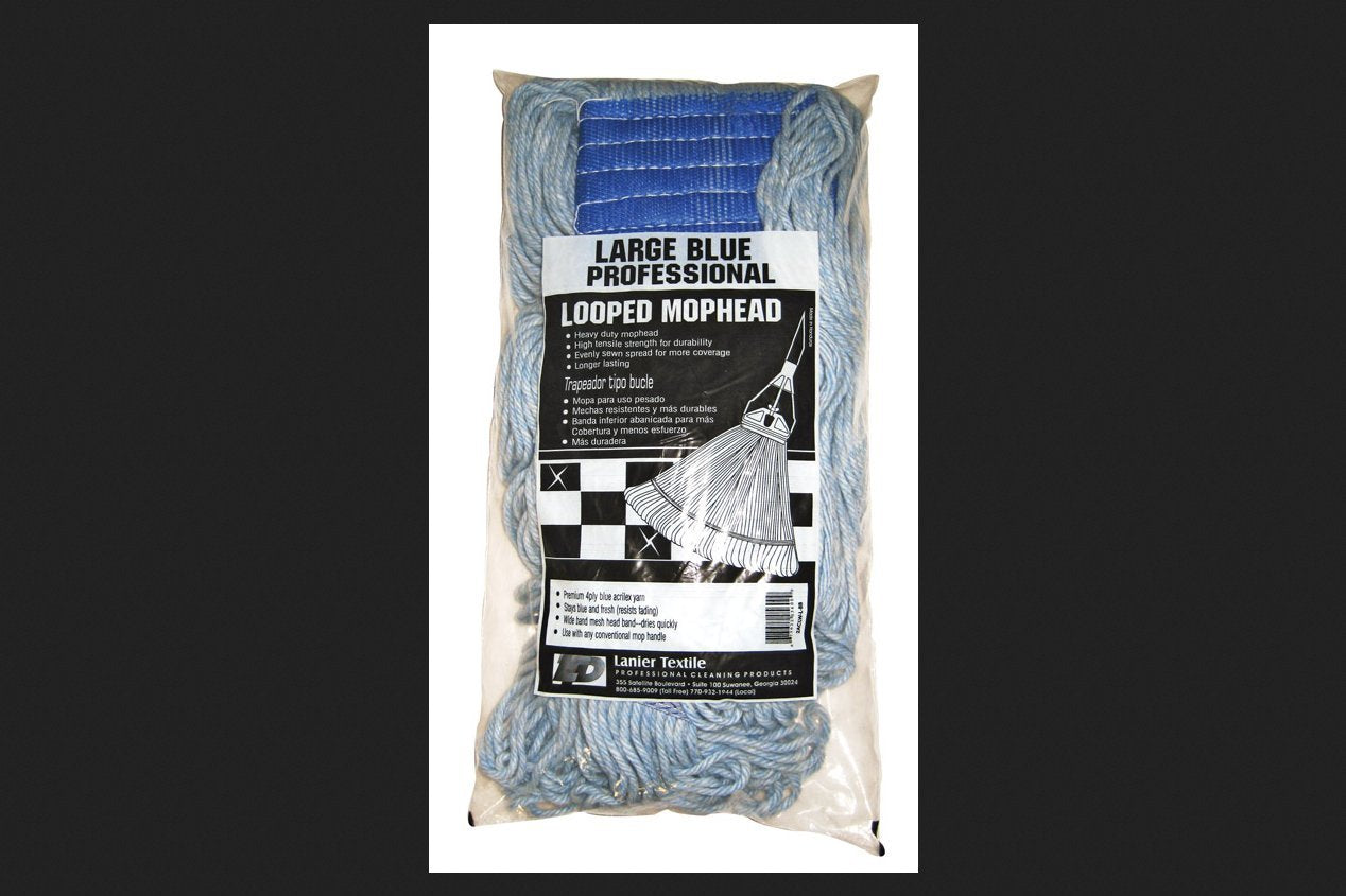Lanier Looped Mop Head Cotton Cotton  Synthetic Blend Yarn Large Blue Bagged