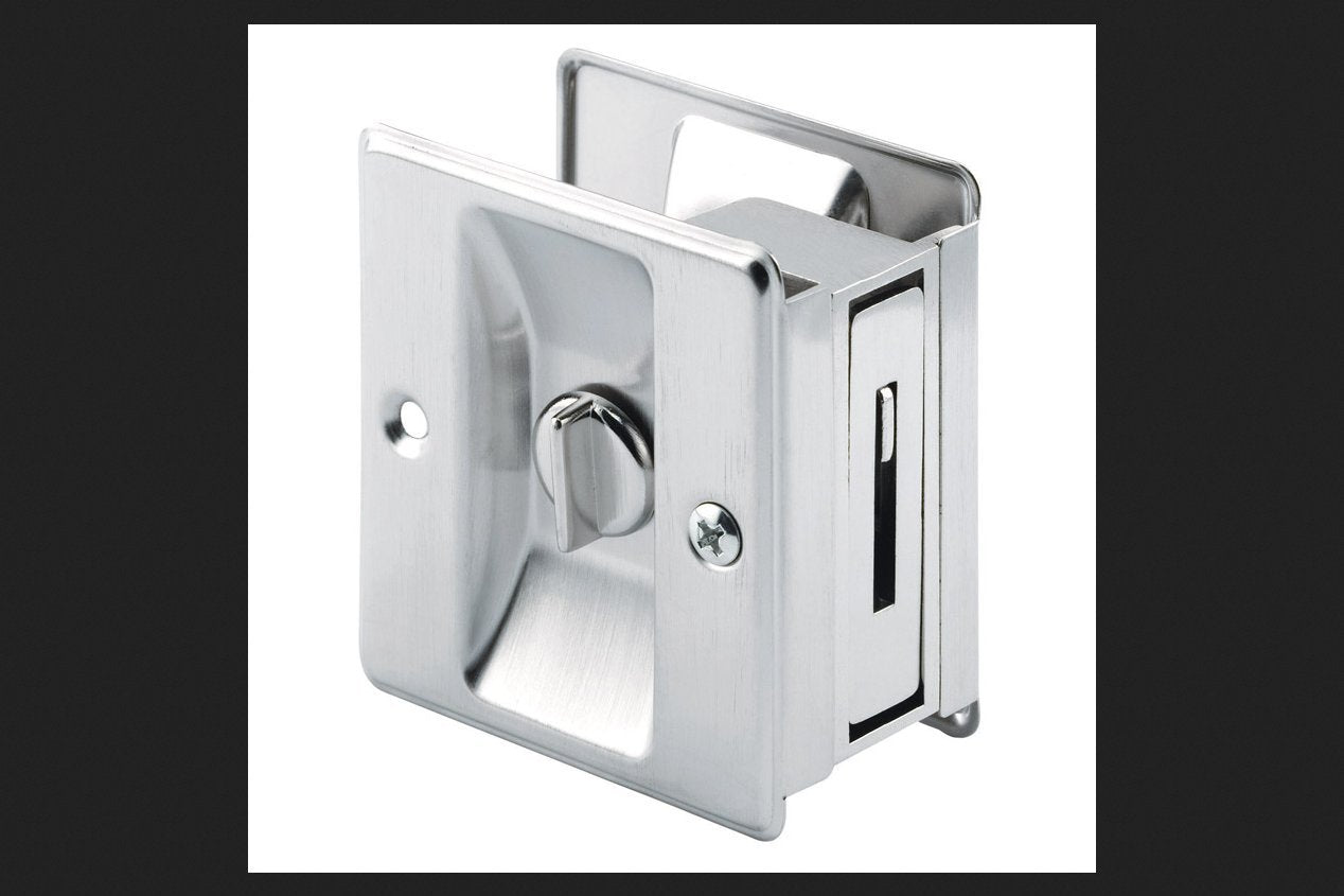 Slide-Co 164159 Satin Nickel, Pocket Door Privacy Lock (Single Pack)