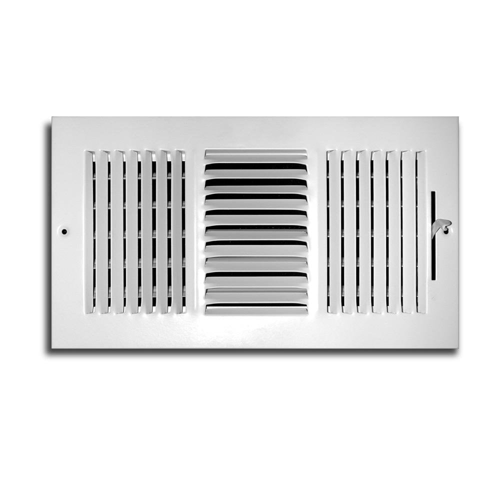 Truaire C103M 14X06(Duct Opening Measurements) 3-Way Supply Sidewall Or Ceiling Register Grille, 14-Inch X 6-Inch, White-Powder 