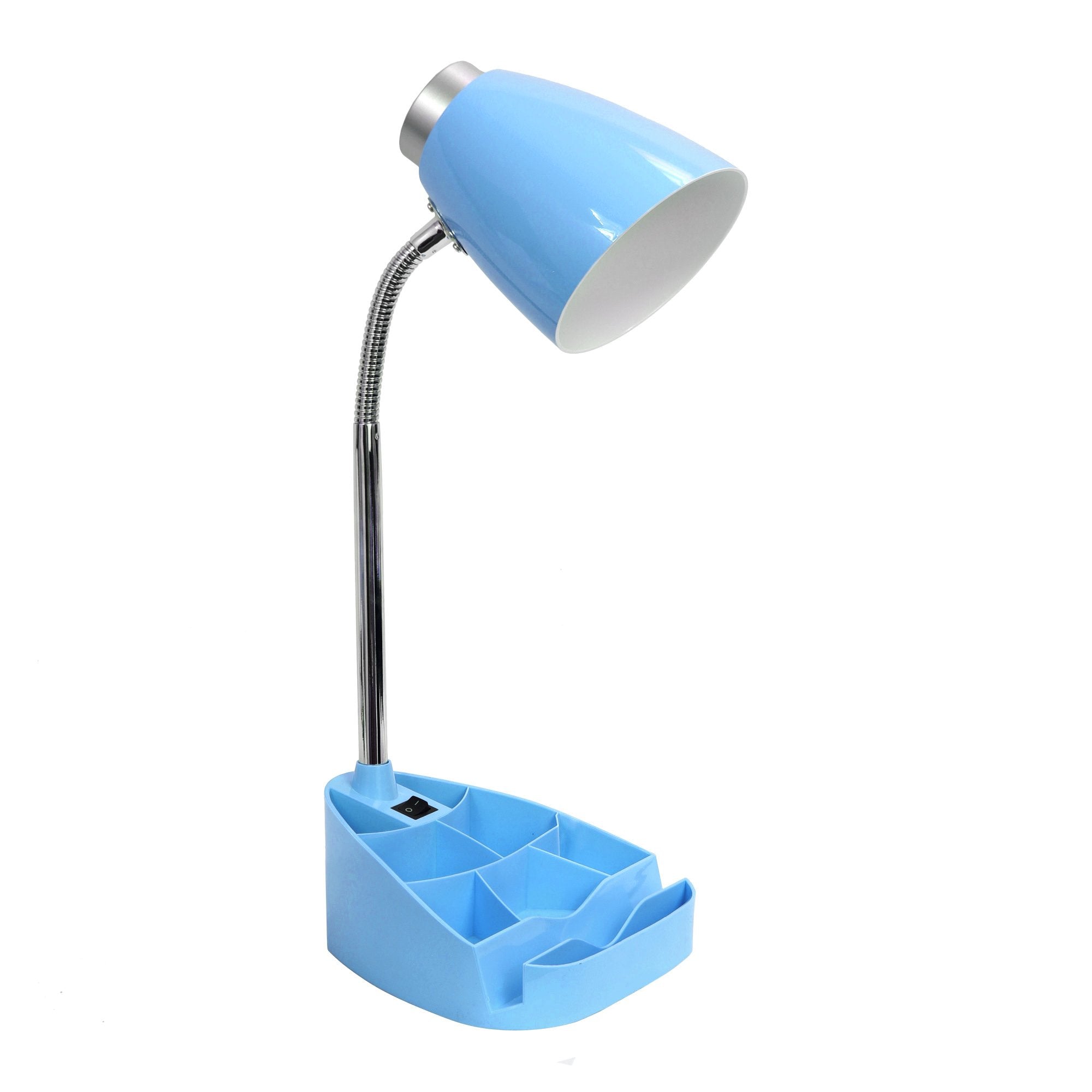 Limelights Ld1002-Blu Gooseneck Organizer Ipad Stand Or Book Holder Desk Lamp, Acrylonitrile Butadiene Styrene, Blue, 6.5 X 6.5 