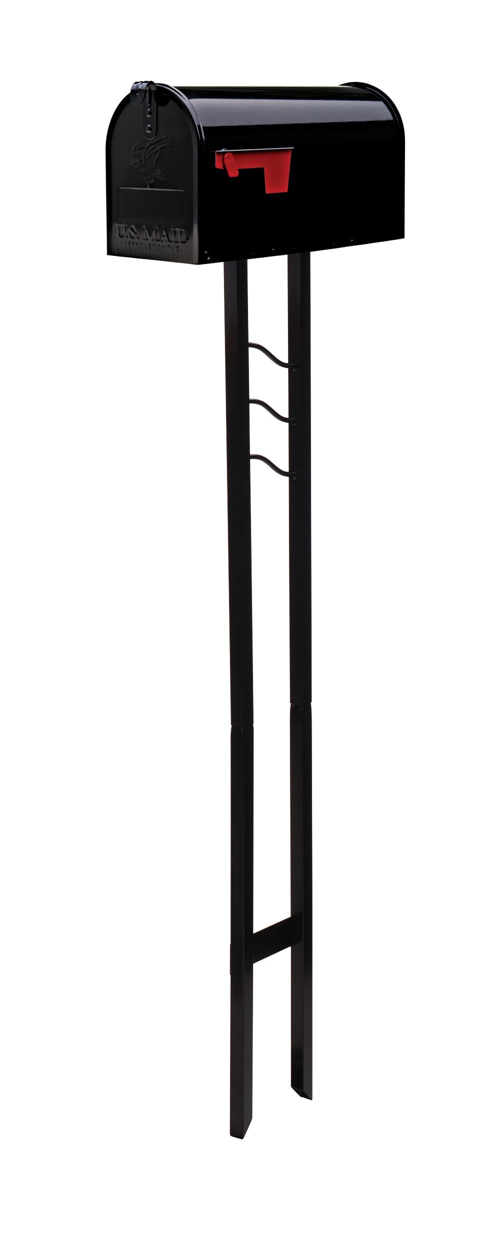 Gibraltar Mailboxes Mailbox-To-Go Medium Capacity Galvanized Steel Black, Mailbox & Post Combo, Mc110B01