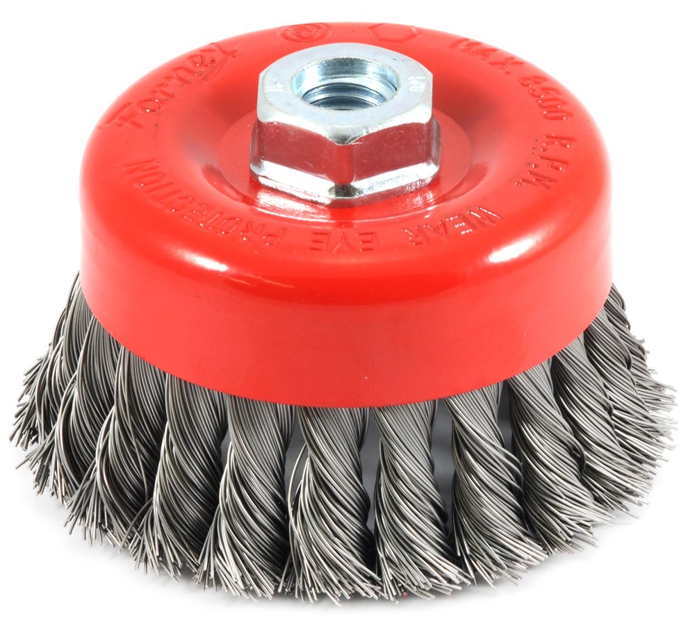 Forney 72753 4-Inch By 58-11 Knotted Cup Brush 020 Carbon Steel