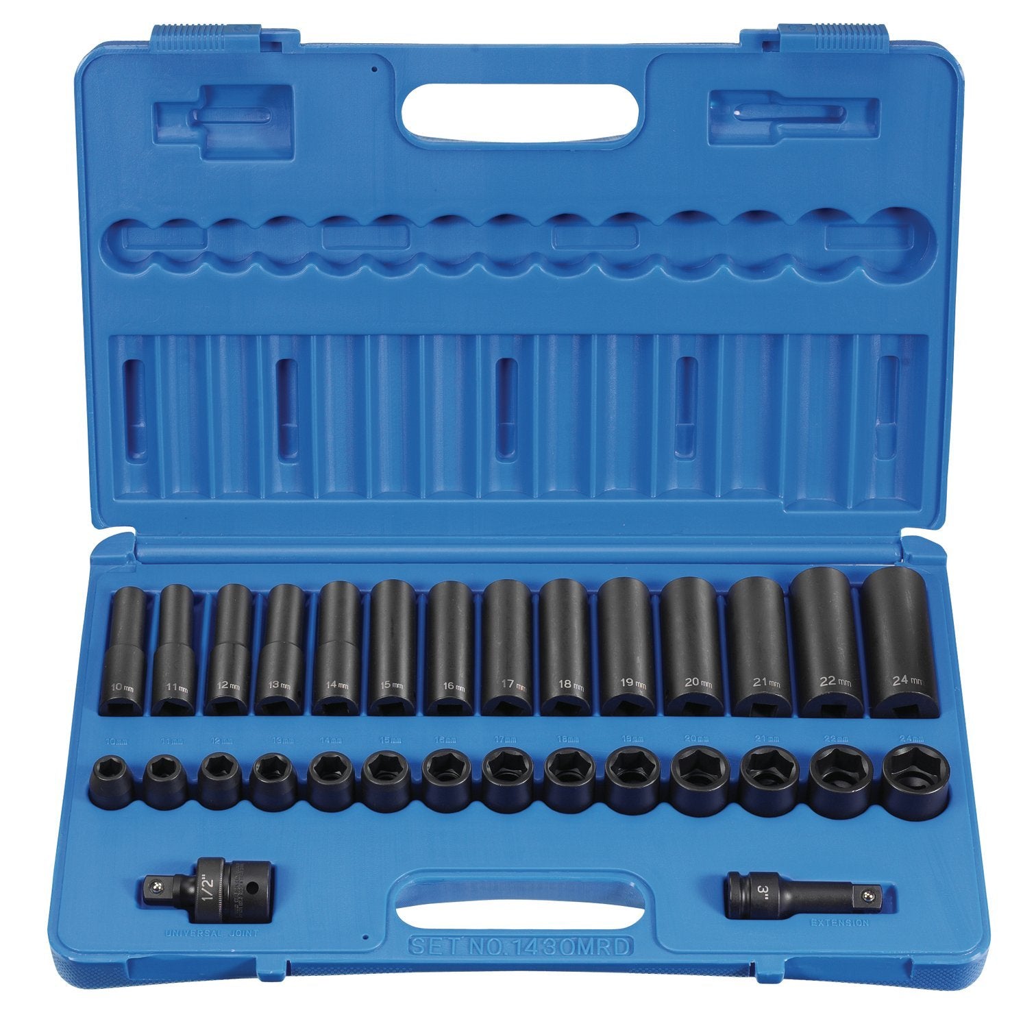 Grey Pneumatic (1430Mrd 1/2'' Drive 30-Piece Standard/Deep Metric Socket Set