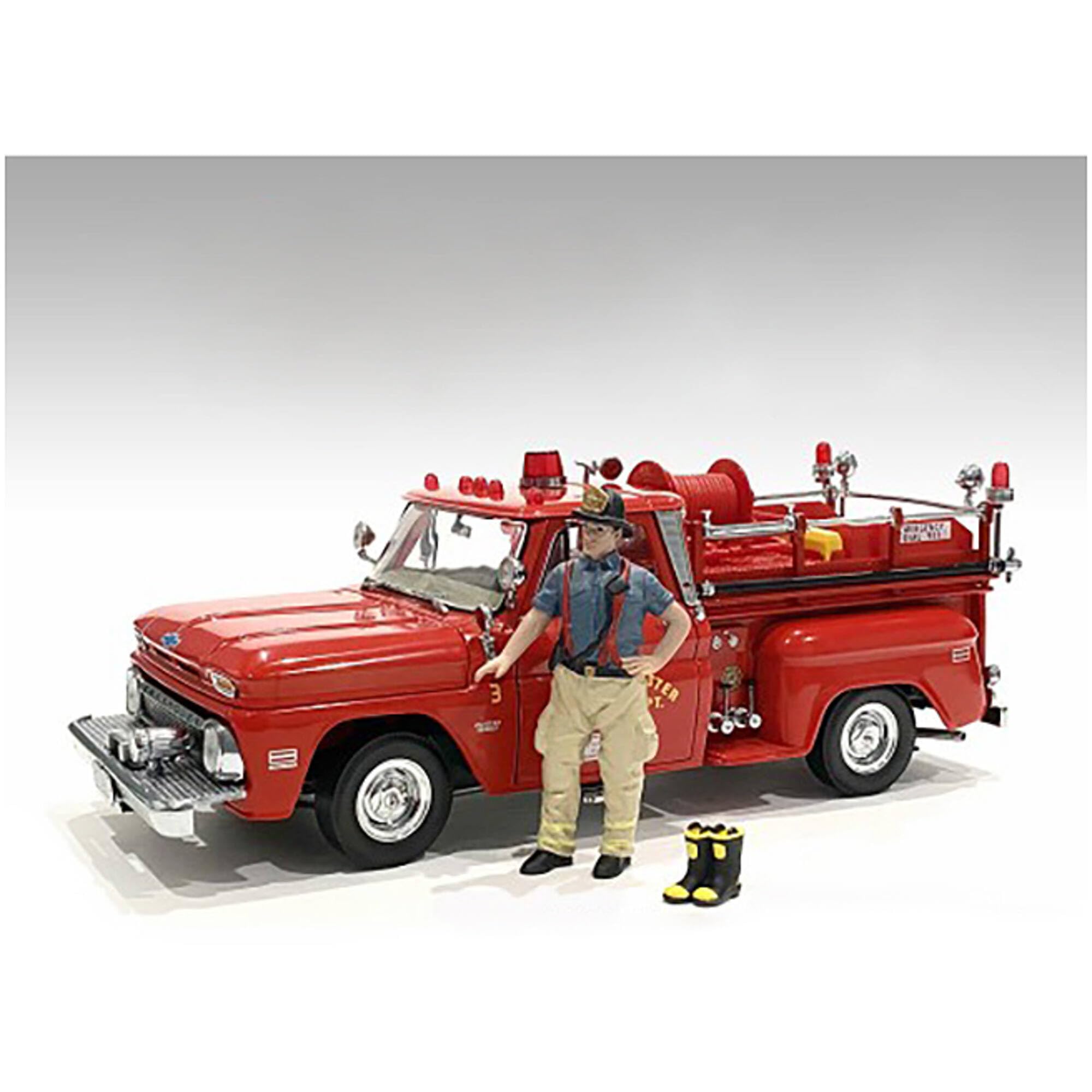 Firefighters Getting Ready Figure With Boots Accessory For 1/24 Scale Models By American Diorama 76419