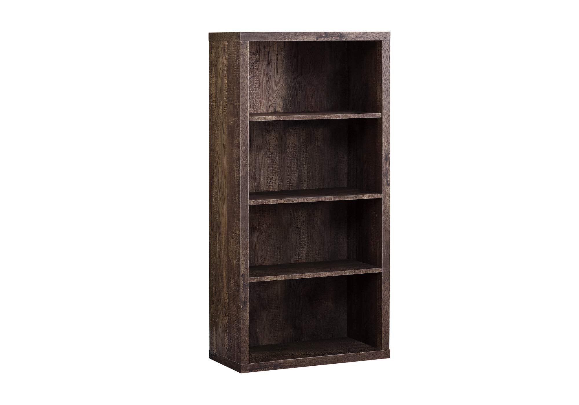 Monarch Specialties Bookcase - Sturdy Etagere With 3 Adjustable Book Shelves - 48   H (Brown)