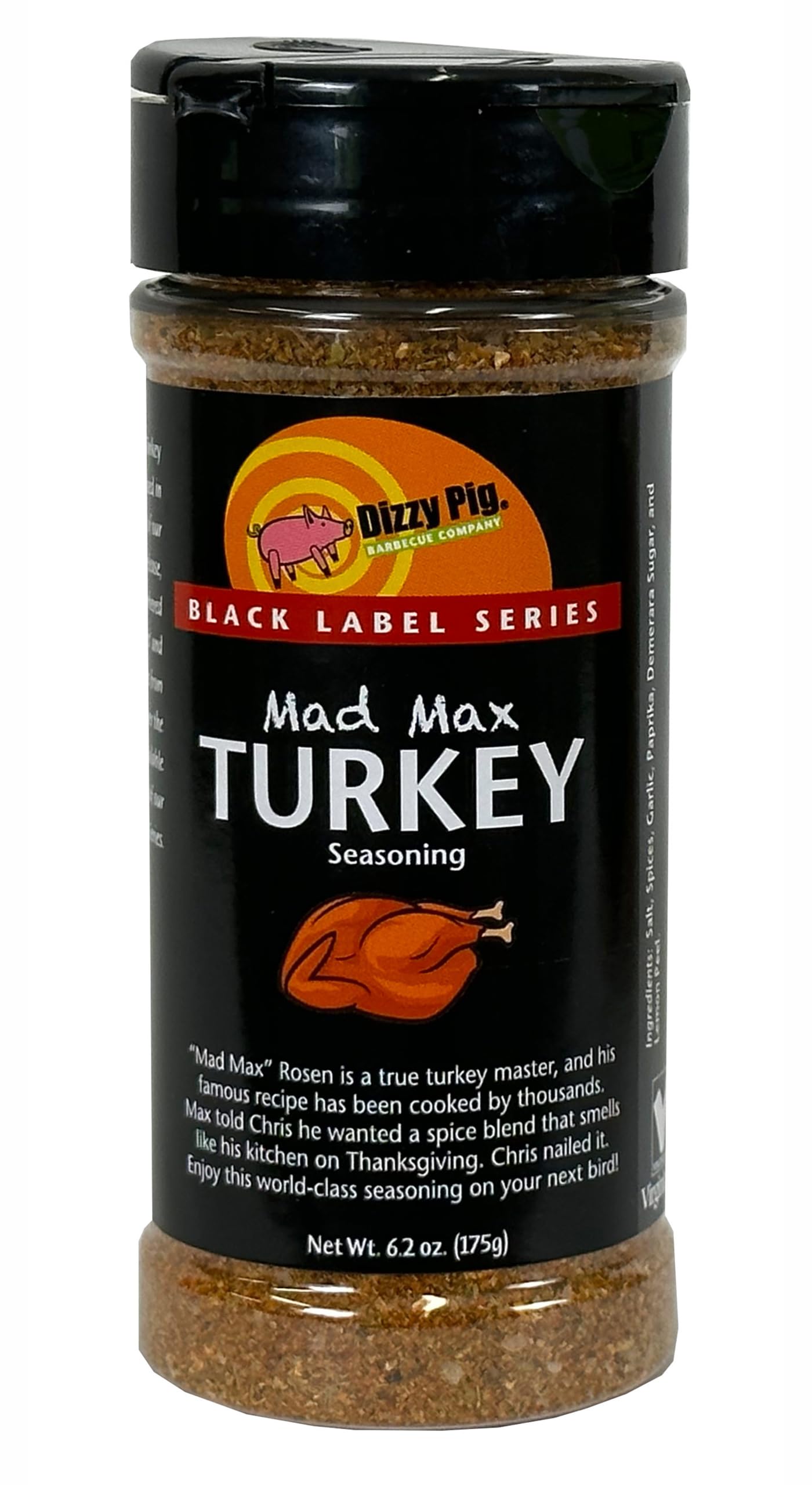 Dizzy Pig Barbecue Company Black Label Series Seasonings - Mad Max Turkey Seasoning (8Oz Shaker)