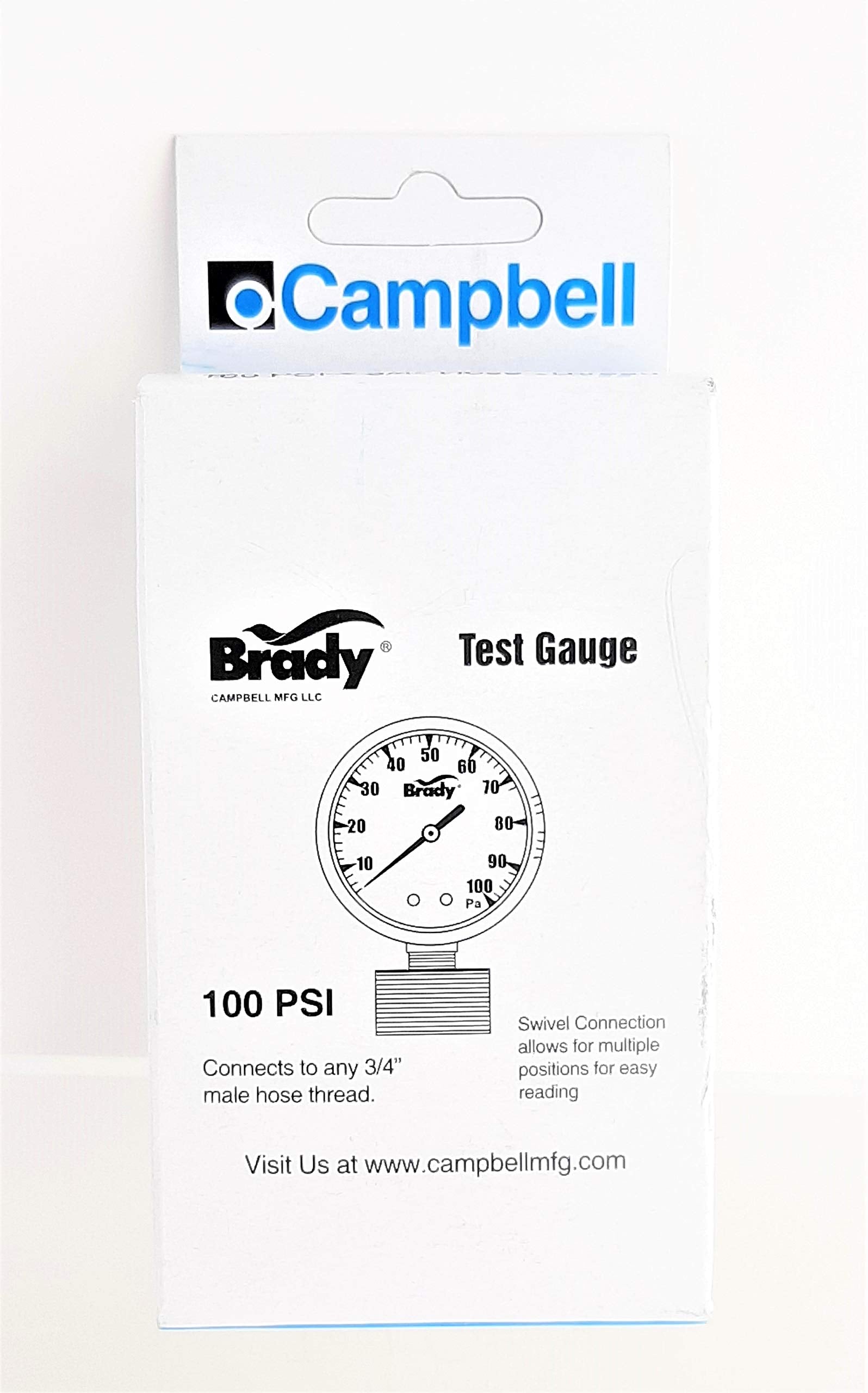 Brady 0 Psi 100 Psi Pressure Gauge