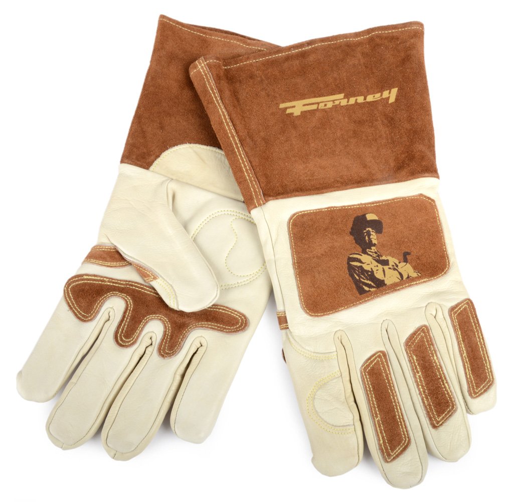 Forney 53410 Signature Mens Welding Gloves, Large, Whitebrown