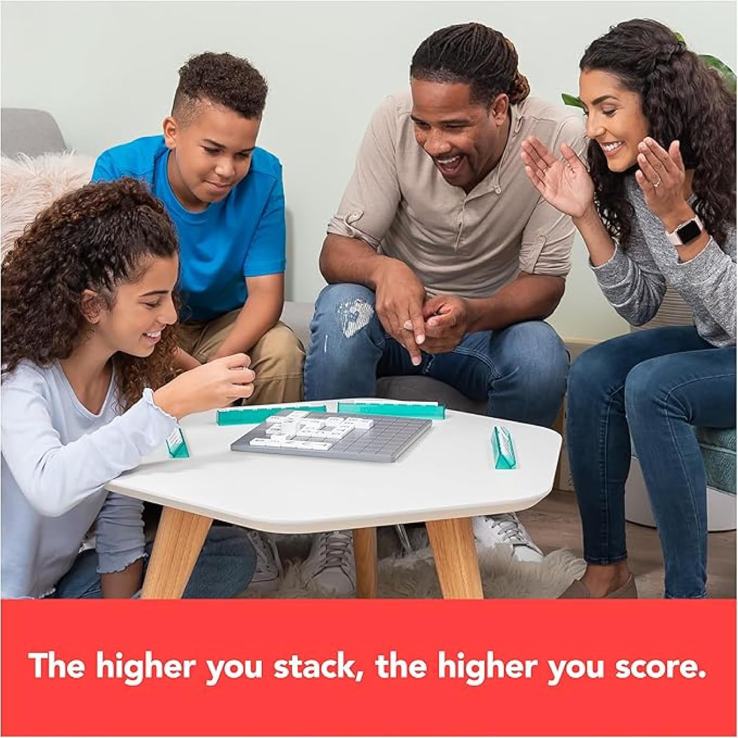 Spin Master Games, Upwords, Classic Word Game with Stackable Letter Tiles, Family Board Game, Crossword Activity, 1-4 Players, for Ages 8 & Up