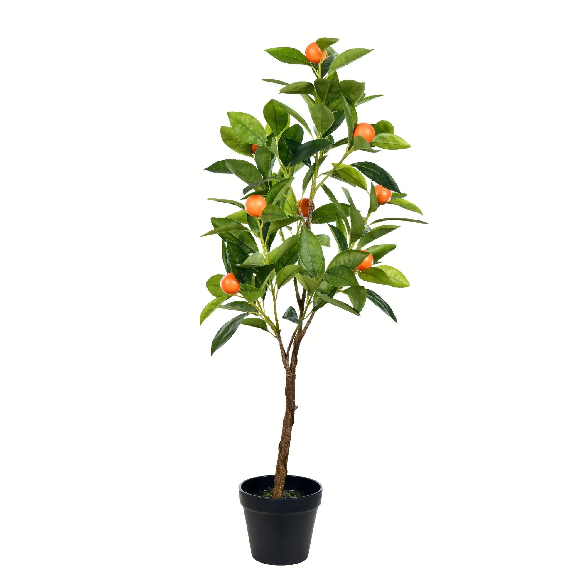 Vickerman Everyday 29 Artificial Potted Orange Tree - Black Plastic Pot - Lifelife Home Or Office Decor - Faux Potted Tree - Mai