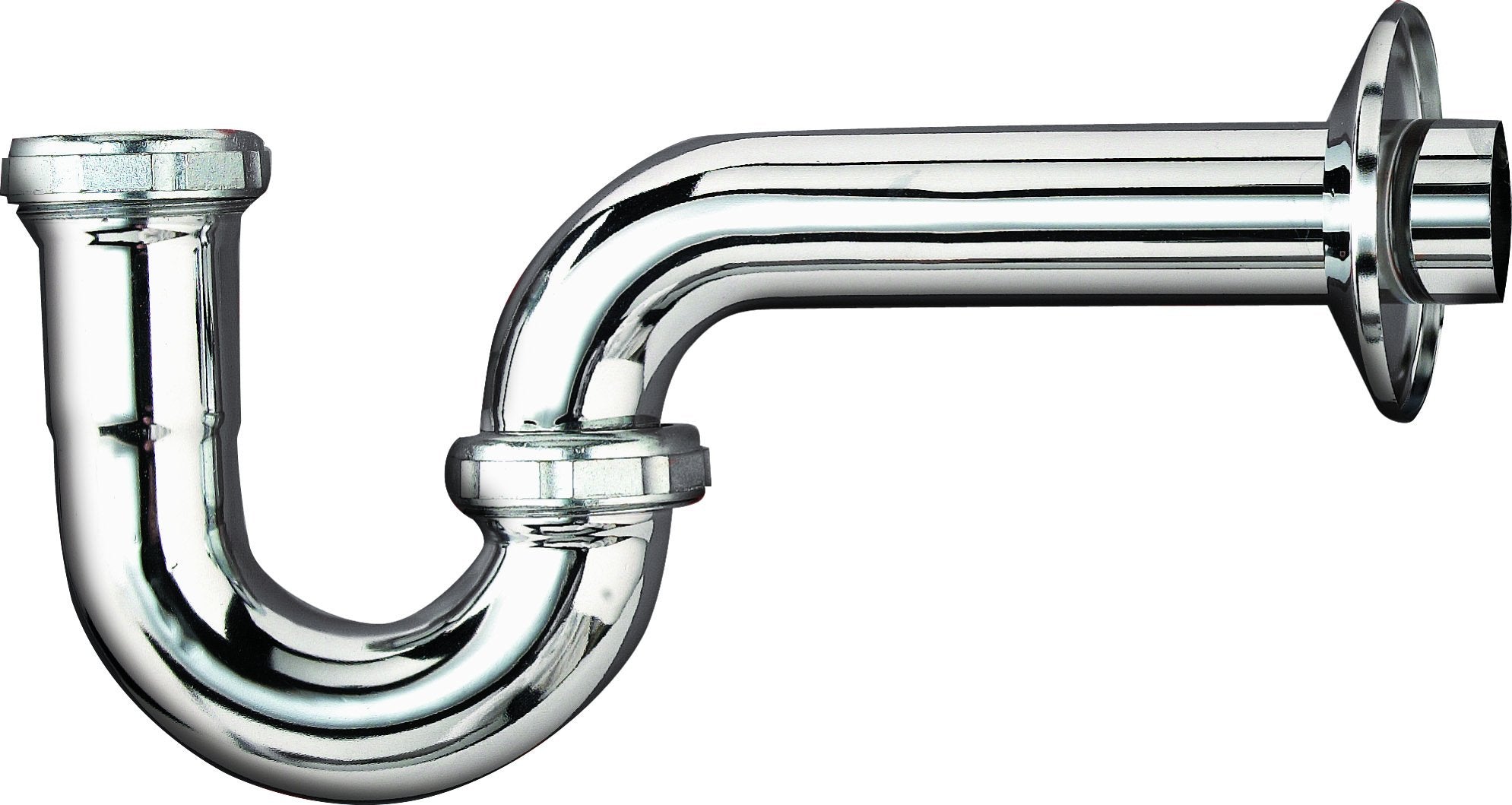 Plumb Pak Pp100Cp Plumpak P-Trap Without Cleanout, 1-1/4 In, Npt X Flanged, 22 Gauge, Brass