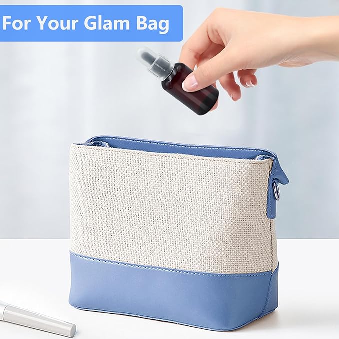 AskBed 4 Pack 2 Oz (50ml) Amber Plastic Essential Dropper Bottles with Funnel, Labels for Liquid Storage