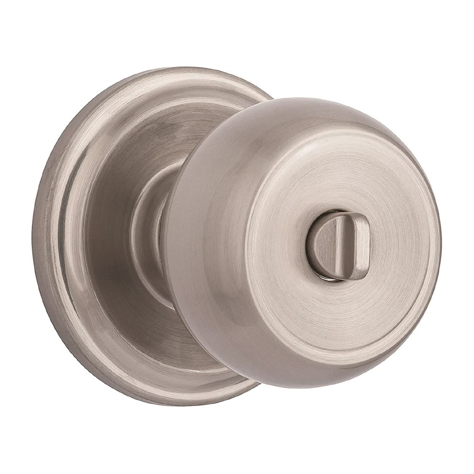Brinks Push Pull Rotate Door Locks Stafford Privacy Bedbath Knob, Satin Nickel, 23021-119