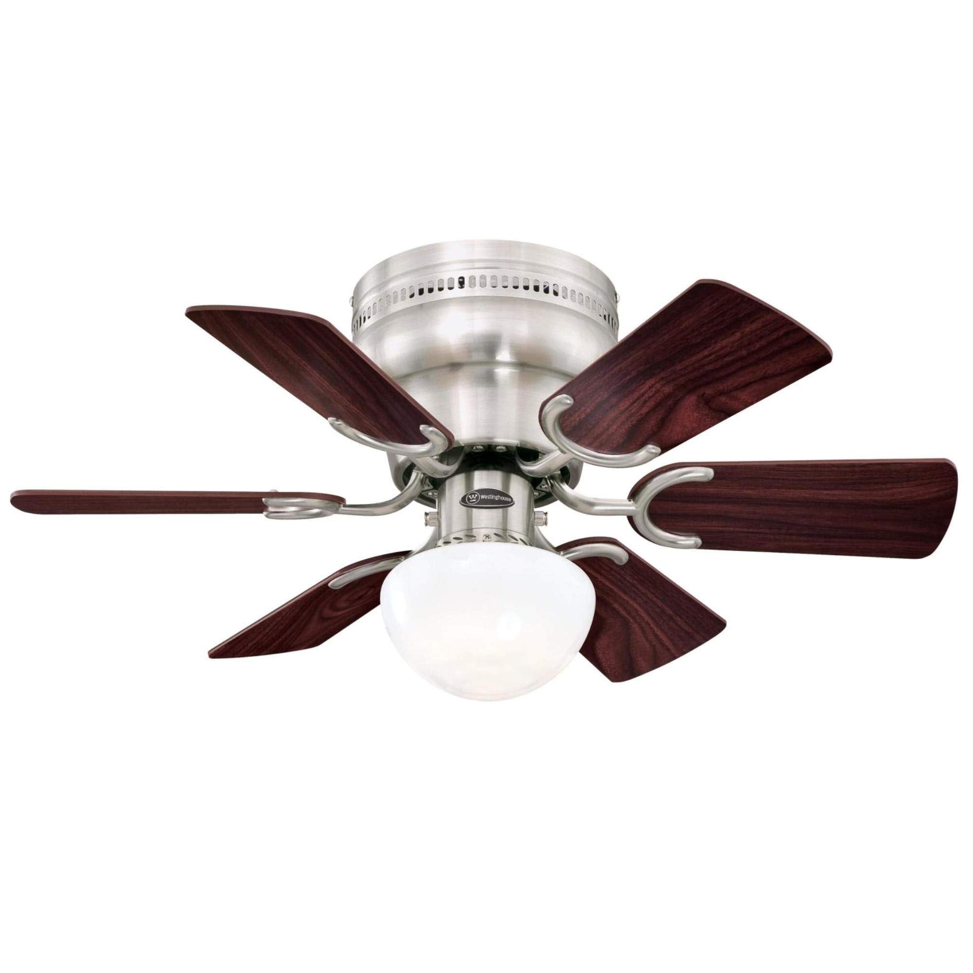Westinghouse Lighting 7230700 Petite Indoor Ceiling Fan With Light, 30 Inch, Brushed Nickel