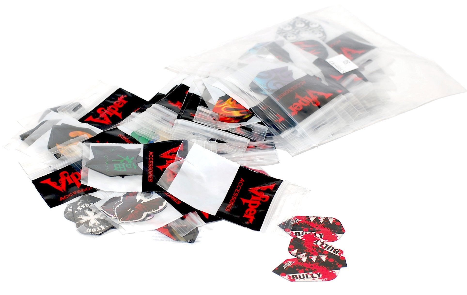 Viper Assorted 2D Glitter Dart Flights: 50 Sets Of Mixed (Standard And Slim) Flights, 150 Pieces